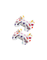 Rainbow Hearts Bow Clips